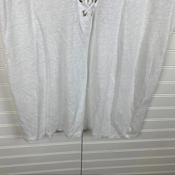 New IRO Tissa Slub Knit Top Lace Up White NWT Bohemian Women’s XL - Picture 5 of 16